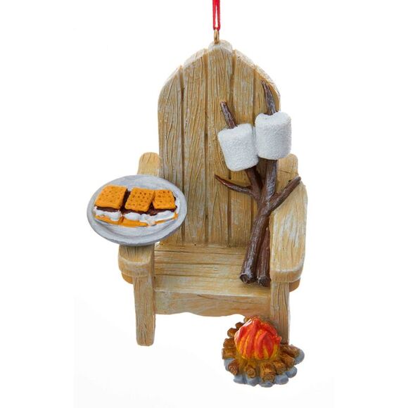 Kurt Adler Adirondack Chair and Plate of Smores Ornament Resin - Picture 1 of 4